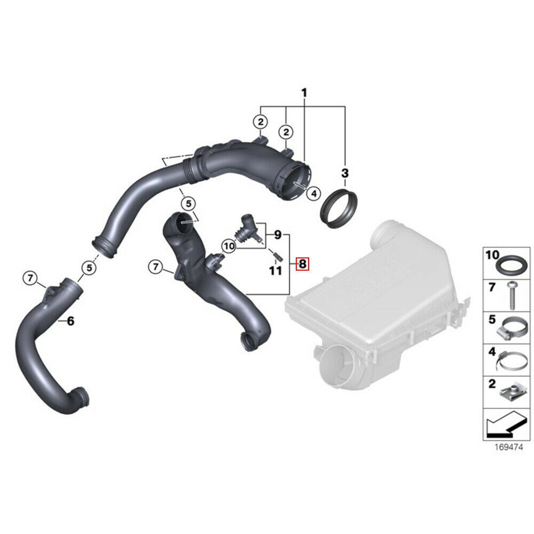 

13717571348 Engine Air Intake Hose Tube Suit For BMW 740I 740Li X6 35IX чорний
