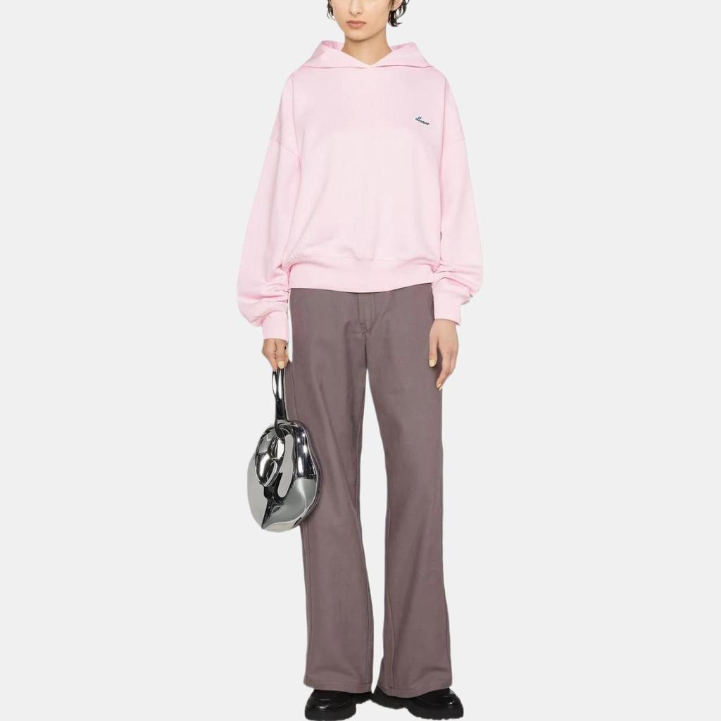 WE11DONE Fw22 Solid Color Letter Logo Pullover Long Sleeve Sweatshirt Women Sweatshirt Pink WD-TH3-22-714-U-PK