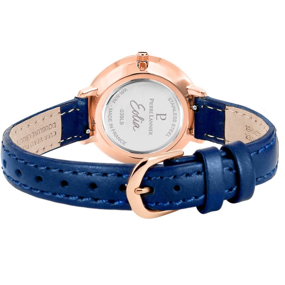 Pierre Lannier Watch Eolia Collection Leather Strap P039L966 Navy Women's [Official Import]