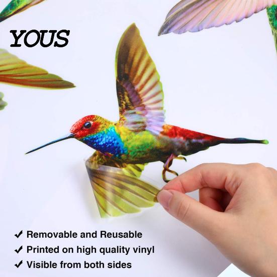 Reusable Window Decal Bird Stickers, Anti-Collision Strike Prevention Decal, Static Cling Glass Safety Film for Windows Doors, UV Reflective