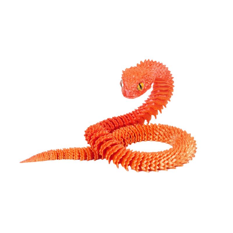 

3D Printed Movable Snake Figurine - Luminous Viper Ornament Perfect for Kids Birthdays 13cm Viper without Eyes