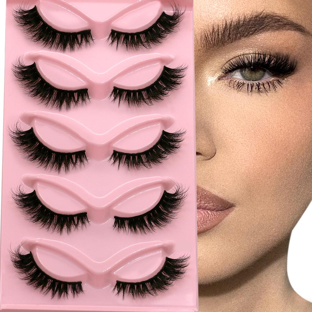 Cat Eye Lashes Faux Mink Eyelashes Natural Long Winged End Eye Elongated Eyelashes Faux Cils Eyelashes Extension