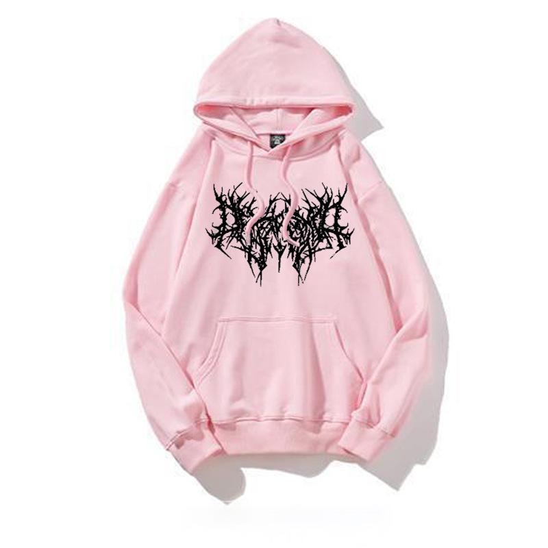 Women's Hooded Long Sleeve Sweatshirt Loose Fit Gothic Graphic Print Pullover Top 2022 Winter Hip Hop Vintage Streetwear Hoodie