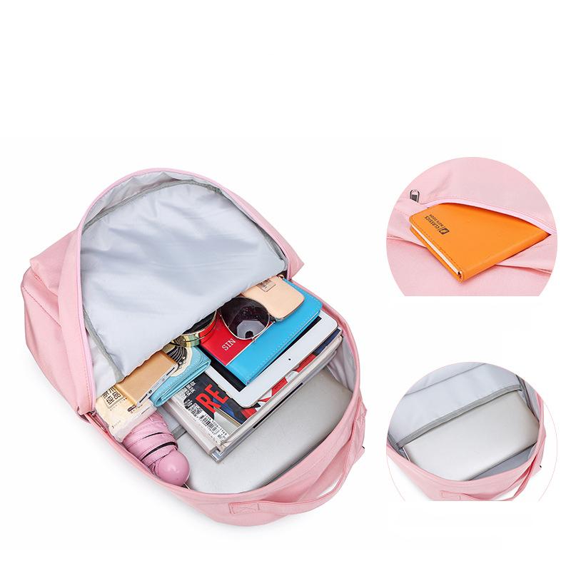 Schoolbag Female Campus Solid Color Backpack Fashion Junior High School Students Large Capacity Backpack