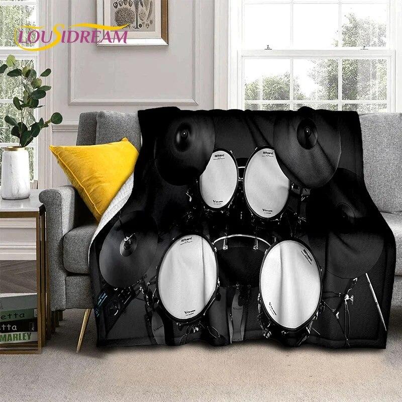 Drum Kit Music Instruments Drum Set Blanket,Soft Throw Blanket for Home Bedroom Bed Sofa Picnic Travel Office Cover Blanket Kid