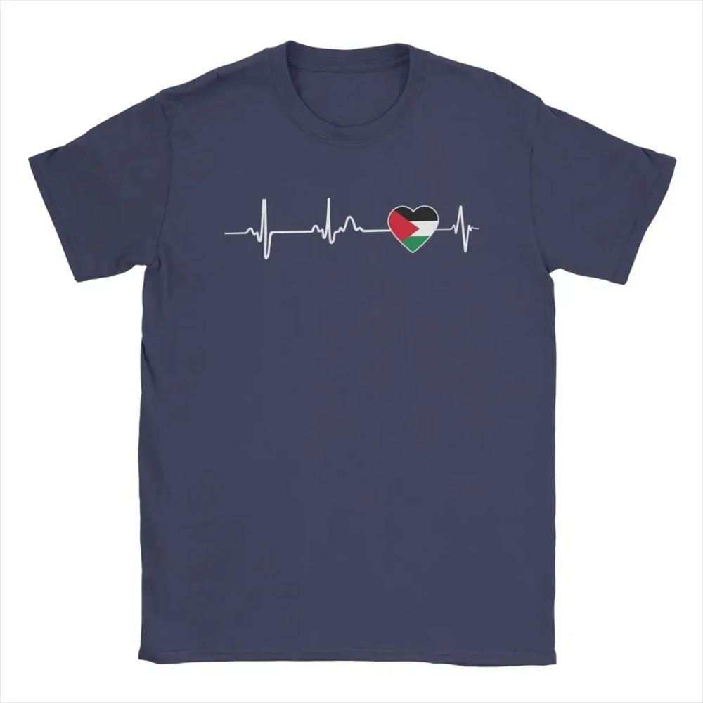 Heartbeat  Flag T-Shirt Men'S Cotton Vintage T-Shirt Crew-Neck T Shirt Casual Fashion Short-Sleeved Clothing