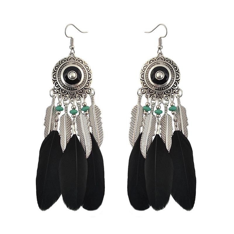 Bohemian Long Tassel Feather Earrings - Trendy Douyin-Inspired Design for Women