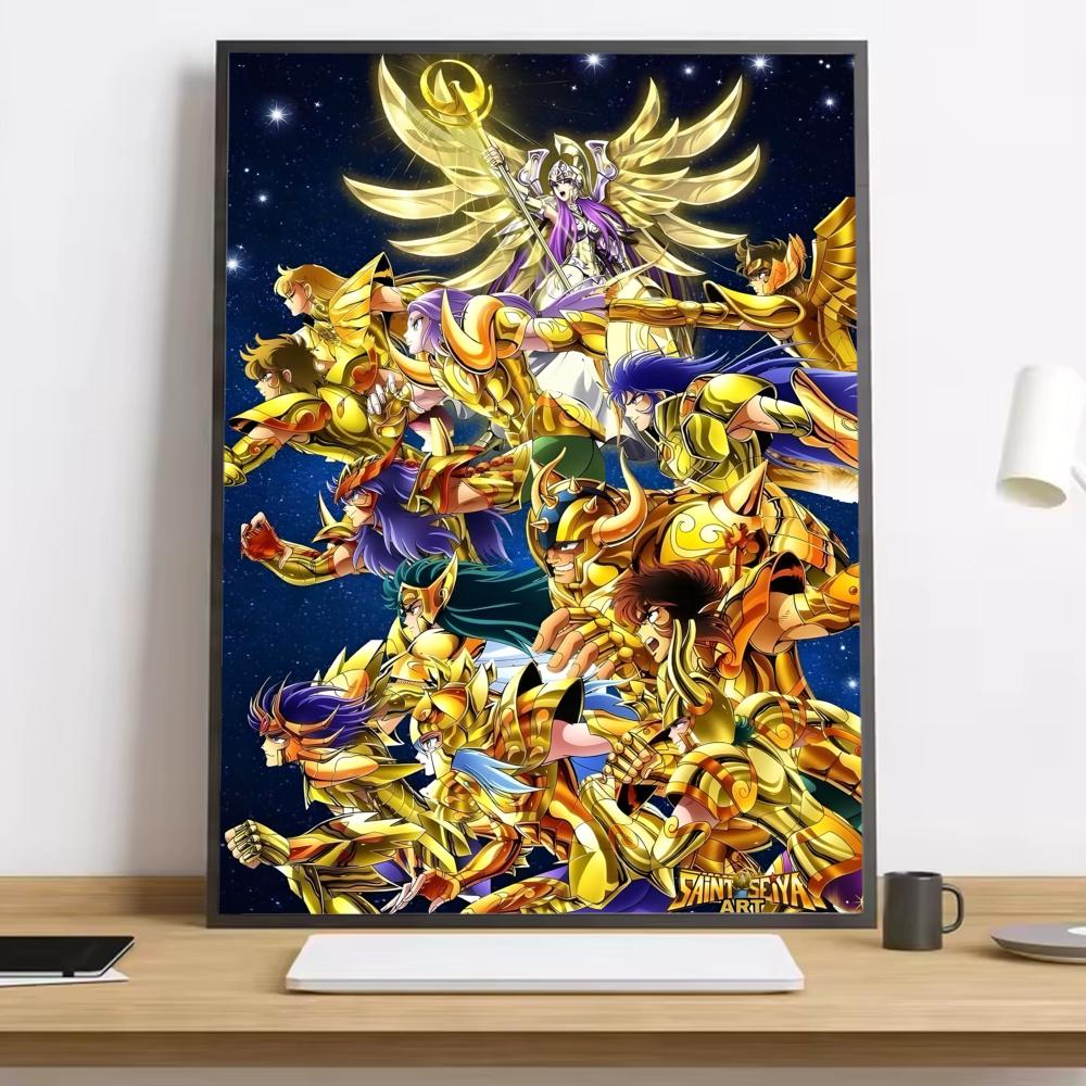 Saint Seiya Whitepaper Painting Calligraphy HD Canvas Poster Living Room Bedroom Bar Aesthetic Decoration
