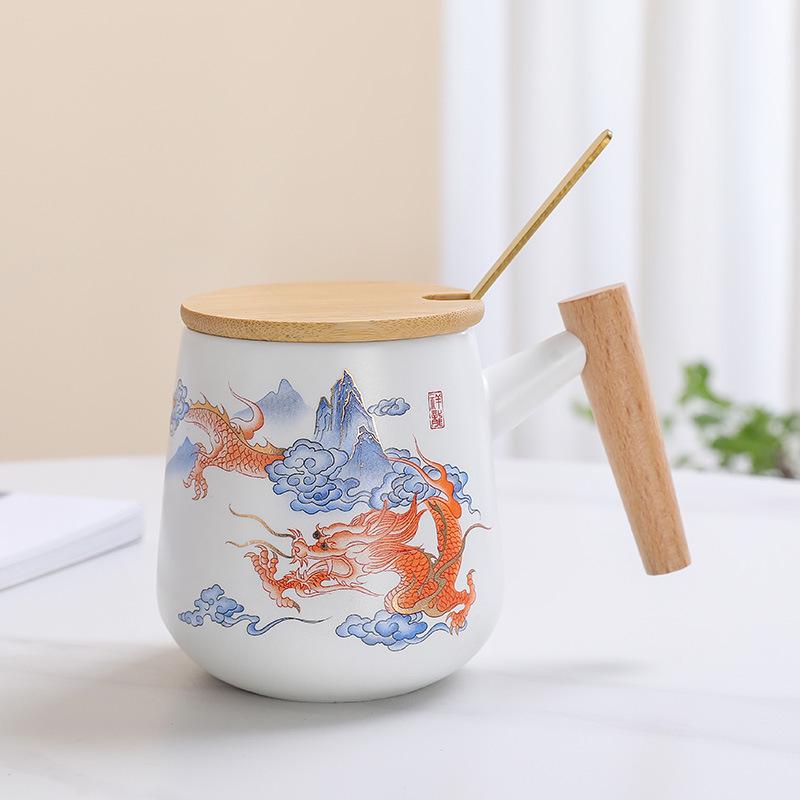 Ceramic Tea Brewing Cup with Lid - Ideal for Office and Gift Giving