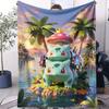 1PC Pokemon RainforestFlower Edgy Style Print Fleece Blanket for Adult Quality Super Warm Blanket for Travel Picnic Home