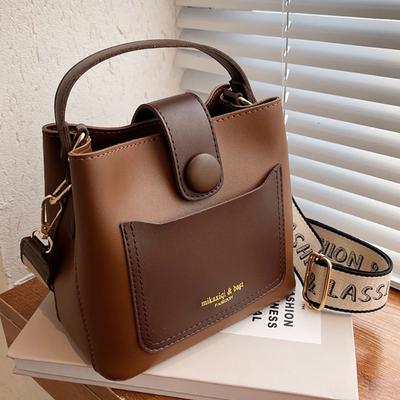 Popular Texture Commuter Crossbody Bag  New Winter Fashion Simple Portable Shoulder Bag Women All-Matching Retro Bucket Bag
