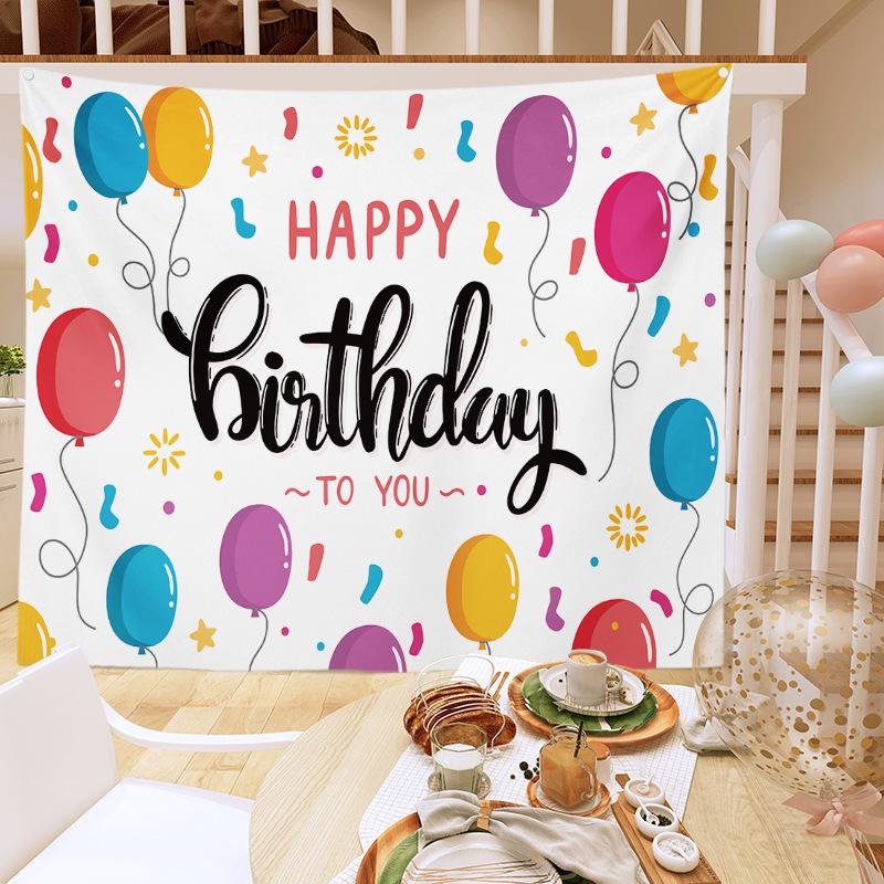 Birthday Party Decoration Tapestry Photo Background Cloth Ins Hanging Cloth Children's Meeting Scene Arrangement Background Wall Photo