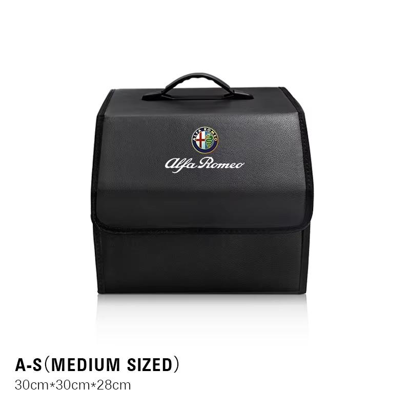 Scatola portaoggetti in pelle per bagagliaio auto Borsa organizer pieghevole per auto per Alfa Romeo Giulietta Mito 159 Giulia Stelvio 156 147 Tonale Brera GF8