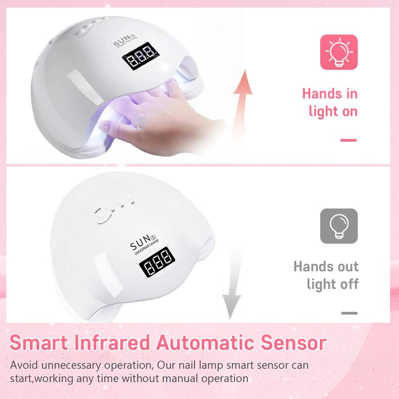 DianaBeauty UV LED Nail Lamp 24 LEDs Nail Dryer with 4 Timer Settings and Display Portable UV Lamp for Curing Gel Nail Polish