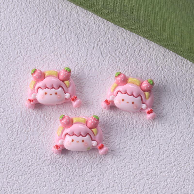 Erdbeer Häschen Haus Harz Haarspange & Schmuck DIY Zubehör für Kinder