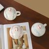 Tasse à café en forme de baseball avec couvercle Poignée en forme de C Tasse en céramique 420 ml Tasse à boire de l'eau pour café thé boissons Utilisation à la maison cuisine extérieur