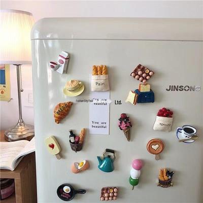 3D Cute Food Fridge Magnet Decorative Resin Sticker
