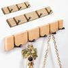 Wall Mounted Clothes Hat Hanger Space Saving Coat Hook Rack Bamboo Coat Rack  Bedroom Organization