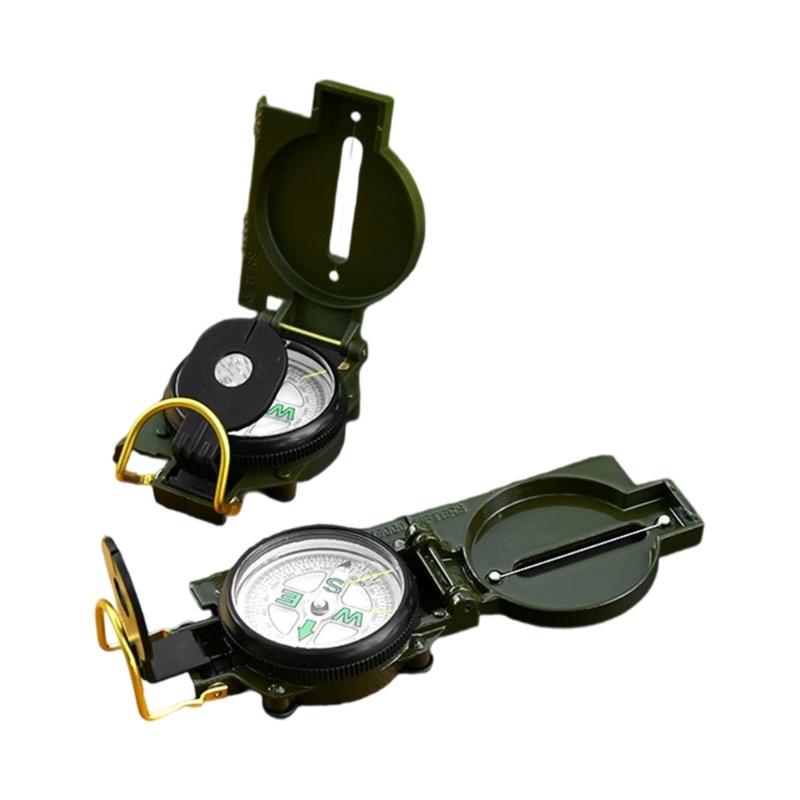 Aluminum Alloy Hiking Compasses Folding Lens Compasses Precise Navigation Expedition Tool for Outdoor Backpacking