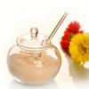 300ML Transparent Sugar with Lid Spoon Jar Clear Glass Jar Storage Container Glass Honey Jar with Lid and Glass Stirrer Transpar