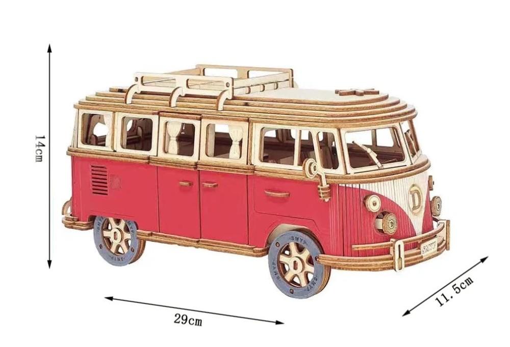 Puzzle 3D Drewniane Model Samochodu Volkswagen Vw T1