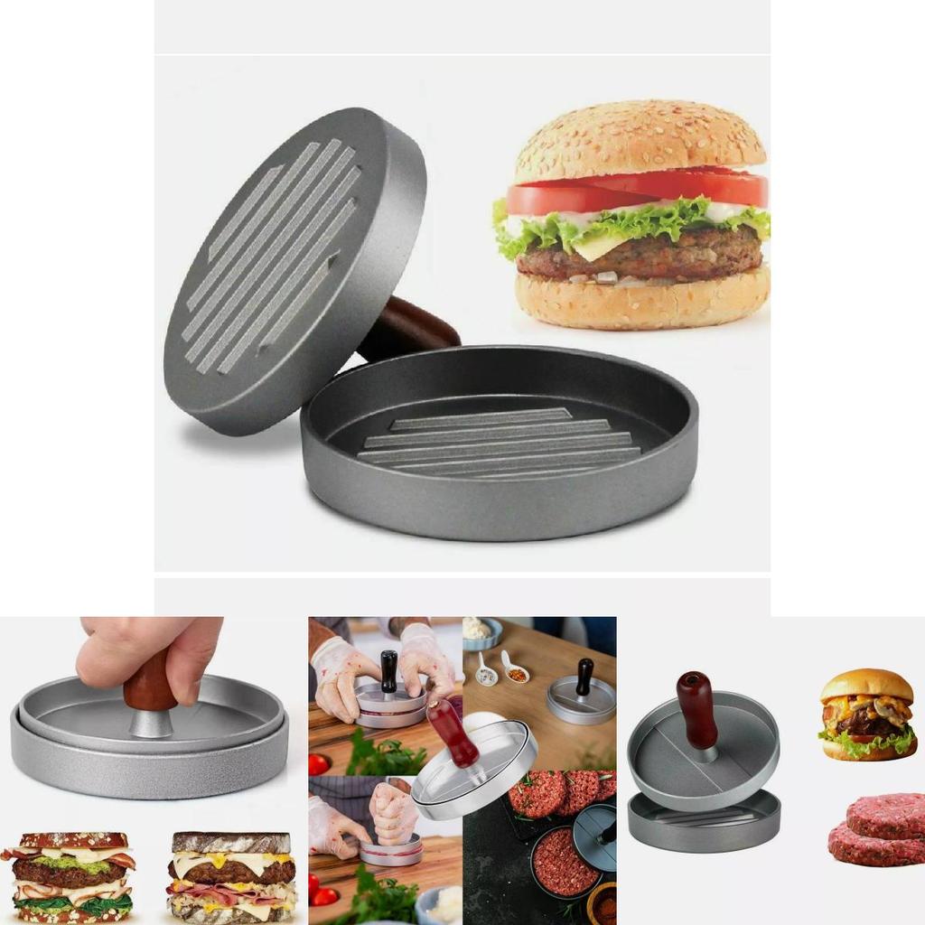 Modern Aluminum Alloy Circular Hamburger Press For Juicy Patties And Rice Balls