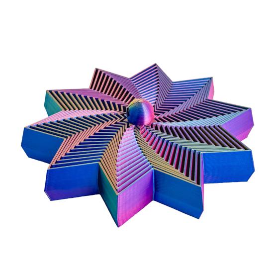 Expanded Sensory Fidget Star Whirling Spiral Star Fidget Toy Spinning Tower Flexible Star with Handle for Stress Anxiety Relief Home Office Desk Toy