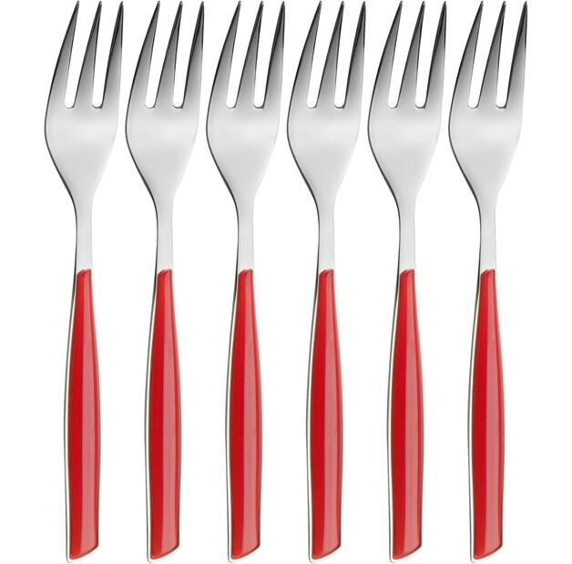 

Набор вилок для торта Bugatti Glamour красный, 6 шт (GL3U-021F17/6)