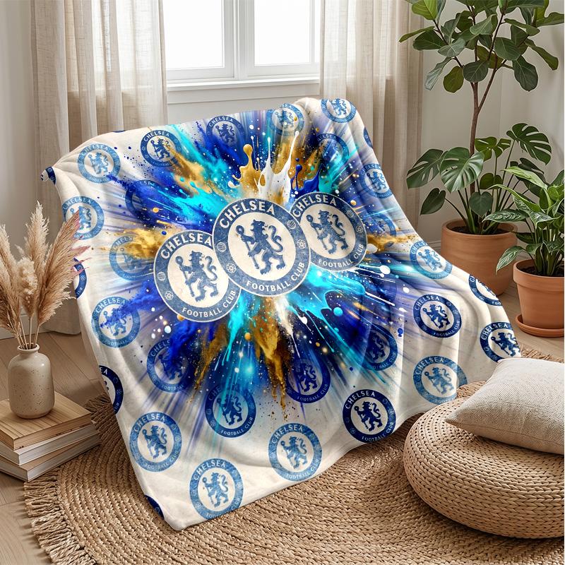 Chelsea FC Theme blanket Soft Flannel Blanket Plush Throw Blanket Cozy Sofa Bed Blanket for Home Decor