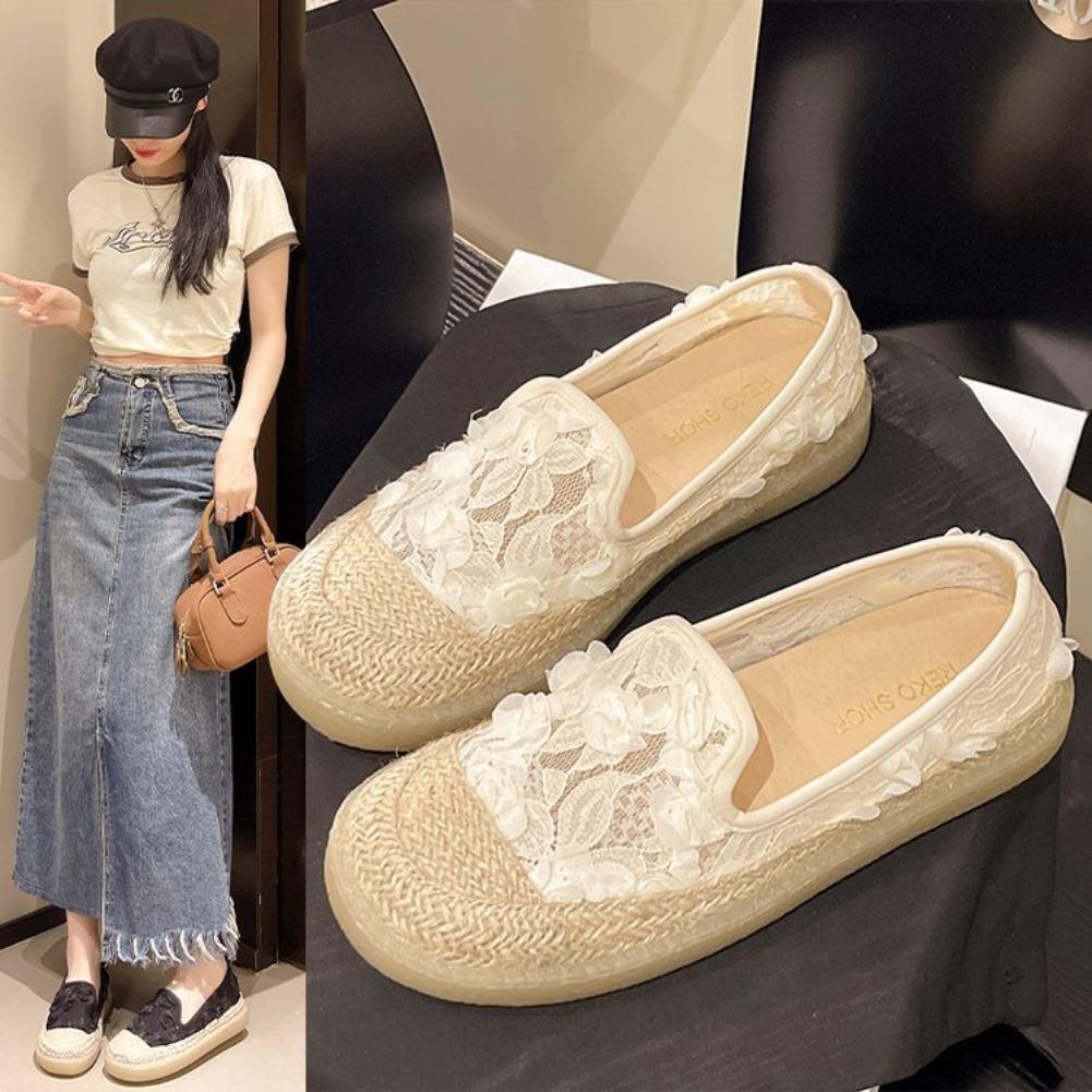 Fashion New Comfortable Fisherman's Shoes Women's Breathable Flat Sole Soft Sole Casual Shoes Women's Summer Lace Upper Outdoor Shoes
