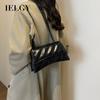 IELGY Ladies Versatile Hourglass Bag, Black Pop Chain Underarm Crossbody One Shoulder Commuter Wandering