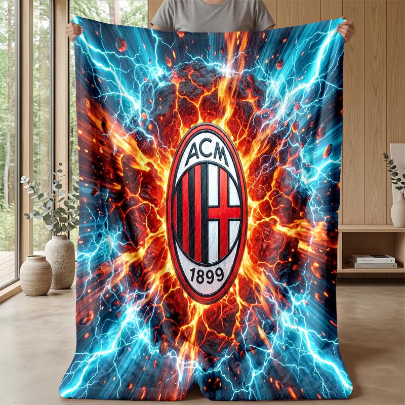 AC Milan Theme blanket Soft Flannel Blanket Plush Throw Blanket Cozy Sofa Bed Blanket for Home Decor