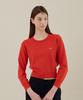 Nodeuyuumeon Basic Crew Neck Round Knit [Red]
