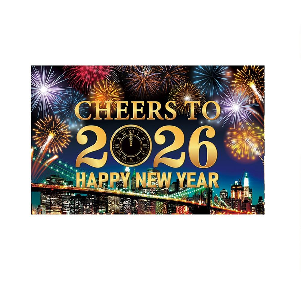 Black Gold 2026 New Year Backdrops Colorful Balloon Photo Background Party Background  Photo Studio