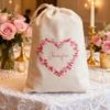 5Pcs Custom Valentine’s Heart Treat Bags Kids Goodie Bag Galentine's Wedding Bridal Shower Bachelorette Birthday Party Favor
