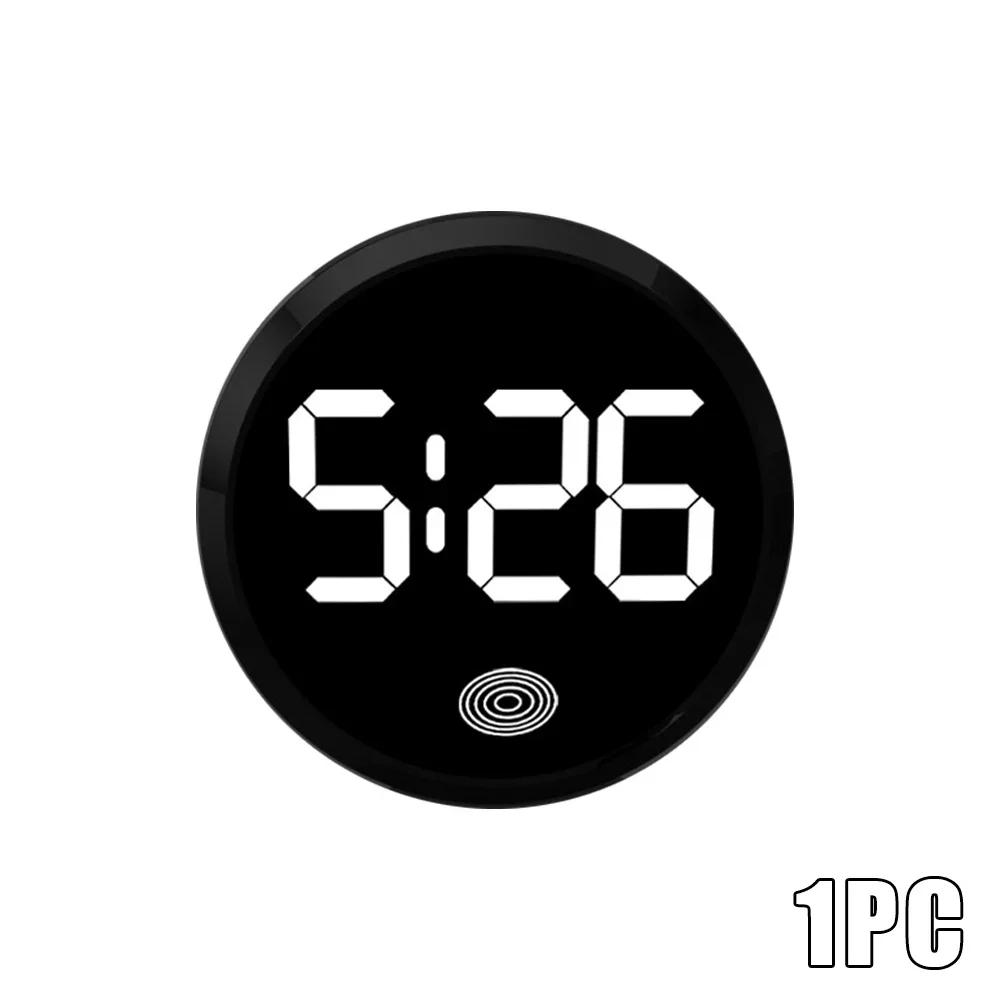 1pc Auto Interior Accessories Universal Car Dashboard Digital LED Clocks Touch Screen Stick-On Mini Ornament Decoration Watch