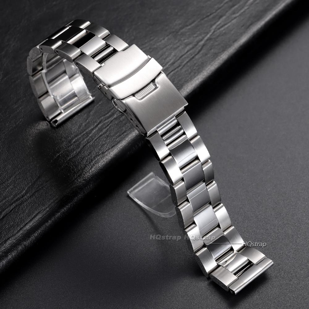 

Solid Stainless Steel Strap for Seiko 20mm 22mm 24mm 26 28mm Double Safety Fold Clasp Watch Band Diving Metal Bracelet for Rolex 20mm&no logo