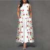 Women's Clothing European and American Style Large Size Dress Digital Printing Sleeveless Pendulum Dress