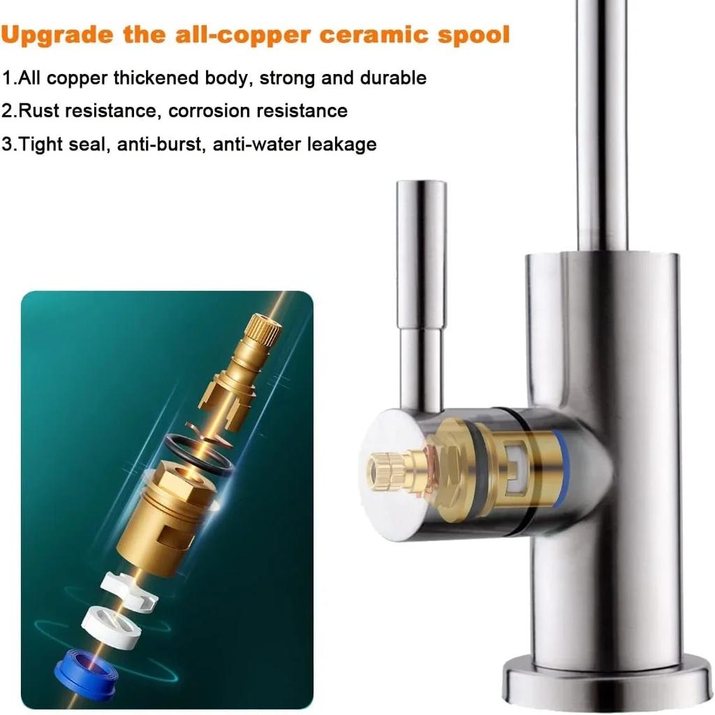 1/4"Kitchen Faucets Direct Drinking Tap Water Purifier Faucet for Kitchen Sink Drinking Water Anti-Osmosis Purifier Tap