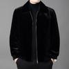 Men's Winter Faux Mink Coat 2025 - Warm, Thickened, Solid Color Lapel for Middle-Aged and Young Business Casual.