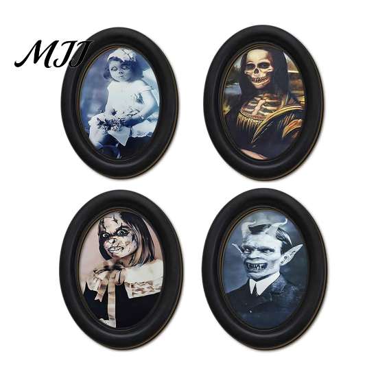 Retro Halloween Party Supplies Celebrity Landscape Oval Wall Sign, Vintage Gothic Print Hanging Plaque, Unique Gifts Wooden Frame Art Decor