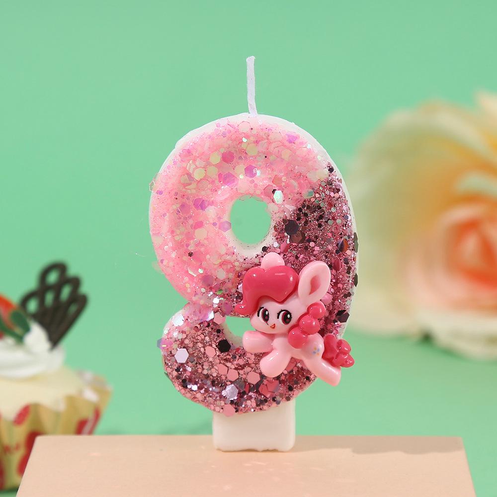 My Little Pony Glitter Birthday Cake Candles - Colorful & Creative for Baby's First Celebration