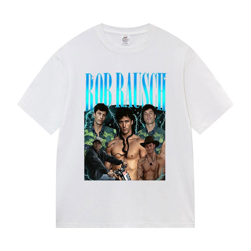 Classic Rob Rausch Graphic T Shirt Mens Vintage Fashion Cotton Short Sleeve Tshirts Unisex High Quality Loose Clothing Tshirt