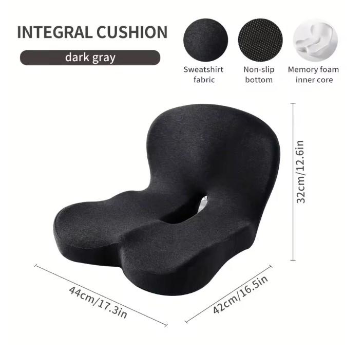 

Memory Foam Cushion Interior Accessories Pillow Car Seat Waist Pillow Lumbar Support Office Pillow Chair Cushion темно-сірий колір