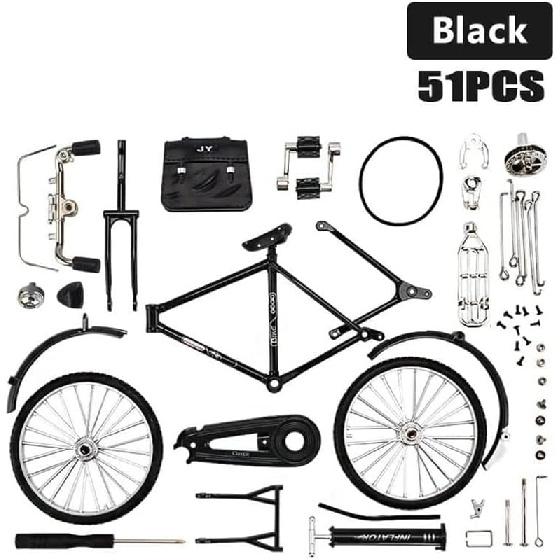 Vintage 1:10 Scale Alloy Bicycle Model – Retro Miniature Bike with Movable Parts, Inflator, Briefcase – Collectible Home Decor & Gift for Kids &