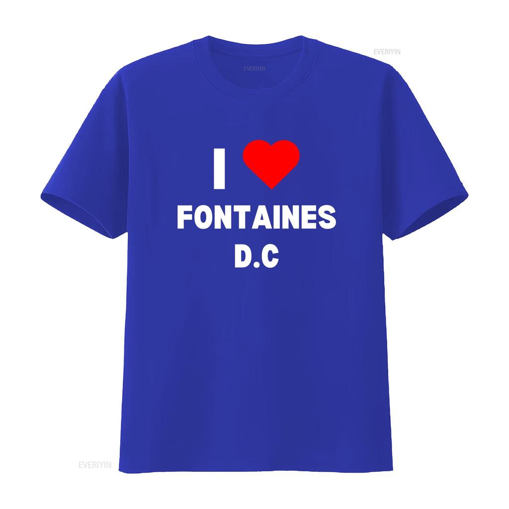 Stylish I Heart Fontaines D C Indie T Shirt for Fashion Forward Individuals vintage Washed homme Stretched Breathable