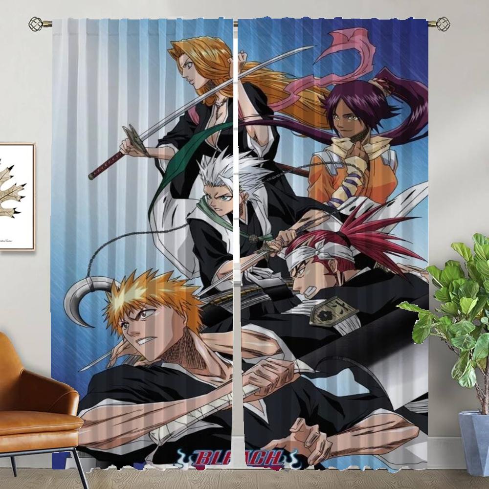 Blackout Curtain for Room 2 Panel BLEACH Kitchen Curtains Partition Home Interior Curtains Tulle for Bedroom Shades Living Child