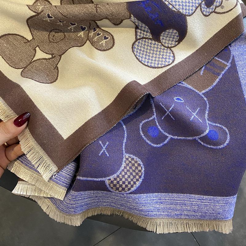 Violent bear recommends soft girl imitation cashmere scarf women's autumn and winter versatile warm shawl scarf