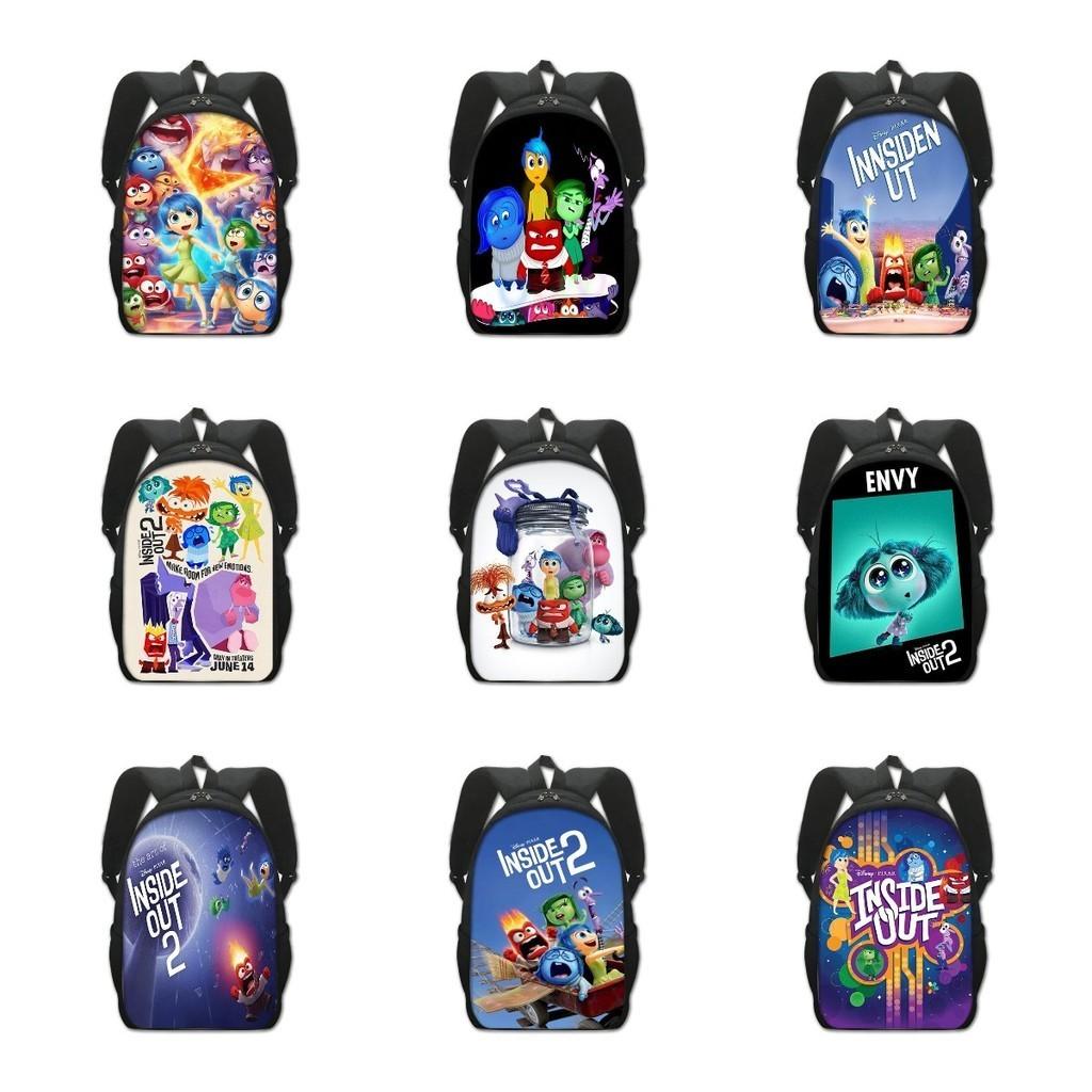 Adorable Inside Out 2 Cartoon Backpack For Kids Spacious Polyester School Bag