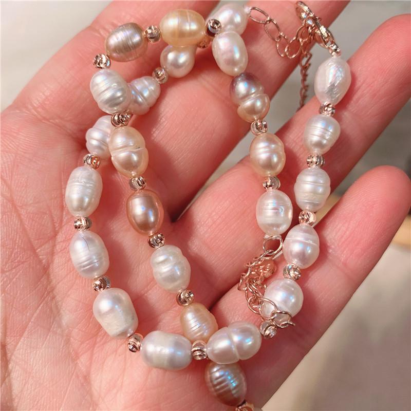 Retro French Baroque Freshwater Pearl Bracelet: Elegant Handcrafted Women's Jewelry